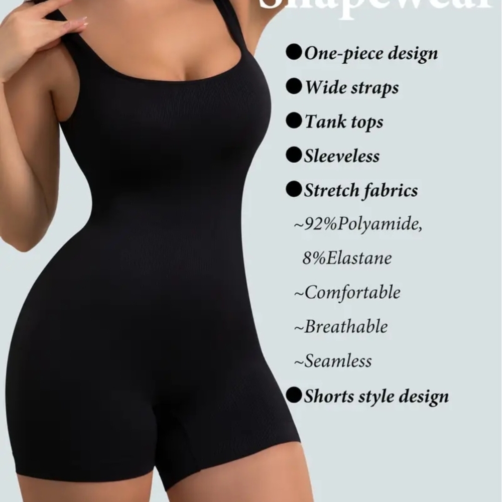Elegant Black Seamless Shapewear Bodysuit